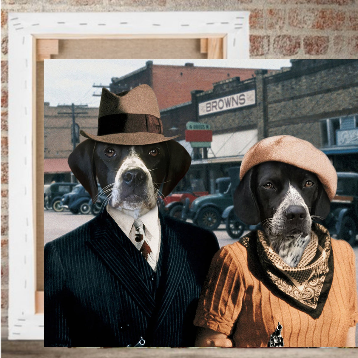 Bonnie And Clyde Custom popular Portrait Personalized Canvas Wall Art Home Decoration For Any Pet Or Person